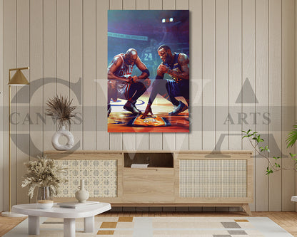 Lebron James & Michael Jordan Canvas Wall Art