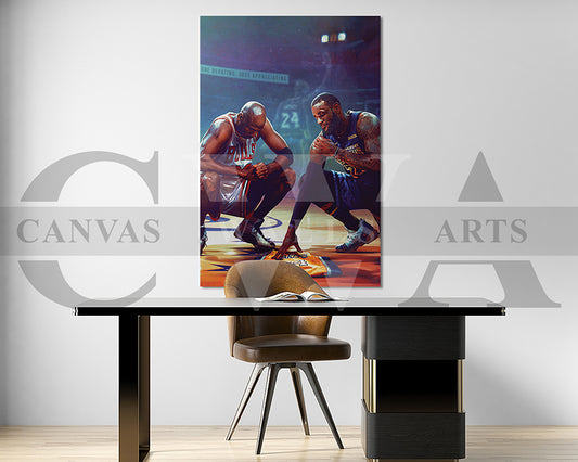 Lebron James & Michael Jordan Canvas Wall Art