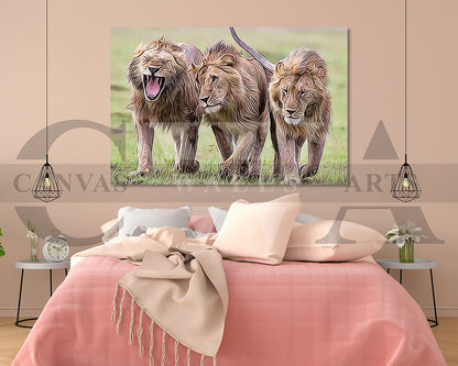 Lion Painting Canvas Wall Art Animal Poster Print