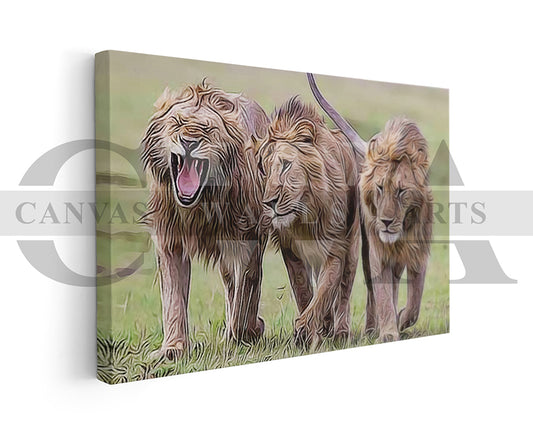 Lion Painting Canvas Wall Art Animal Poster Print