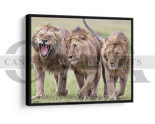 Lion Painting Canvas Wall Art Animal Poster Print