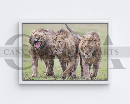 Lion Painting Canvas Wall Art Animal Poster Print
