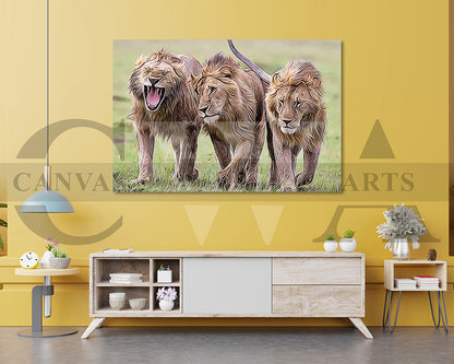 Lion Painting Canvas Wall Art Animal Poster Print