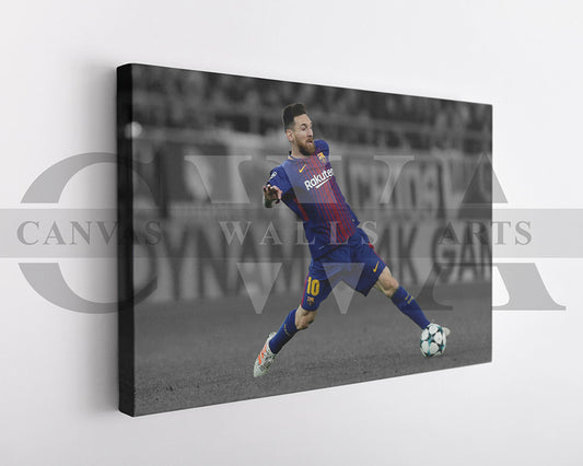 Lionel Messi Black & White Canvas Art Soccer Canvas Wall Art