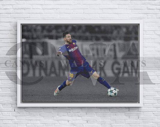 Lionel Messi Black & White Canvas Art Soccer Canvas Wall Art