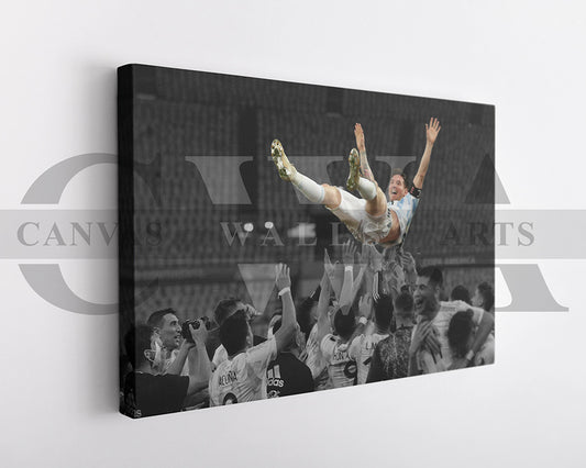 Lionel Messi Black & White Canvas Art Soccer Canvas Wall Art