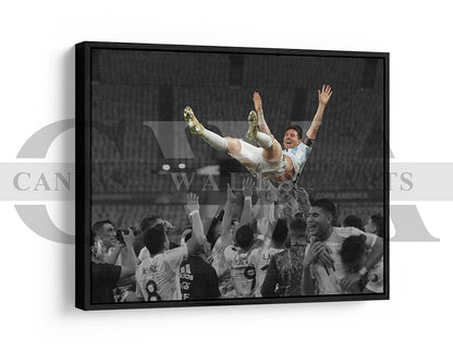 Lionel Messi Black & White Canvas Art Soccer Canvas Wall Art