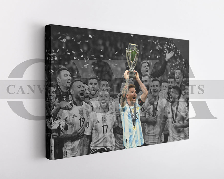 Lionel Messi Black & White Canvas Art Soccer Canvas Wall Art