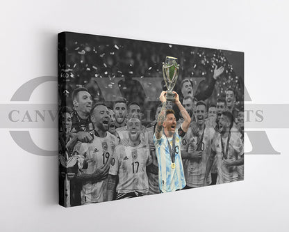 Lionel Messi Black & White Canvas Art Soccer Canvas Wall Art