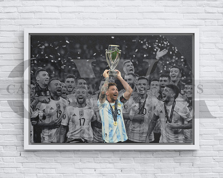 Lionel Messi Black & White Canvas Art Soccer Canvas Wall Art