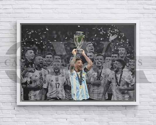 Lionel Messi Black & White Canvas Art Soccer Canvas Wall Art