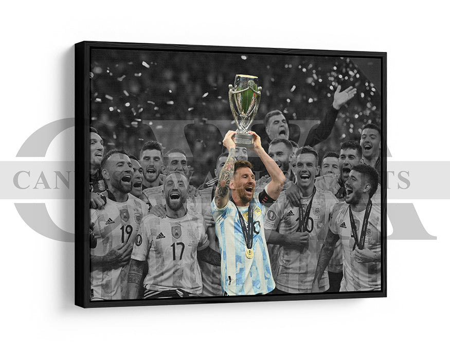 Lionel Messi Black & White Canvas Art Soccer Canvas Wall Art