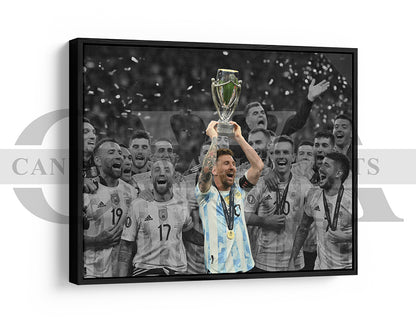 Lionel Messi Black & White Canvas Art Soccer Canvas Wall Art