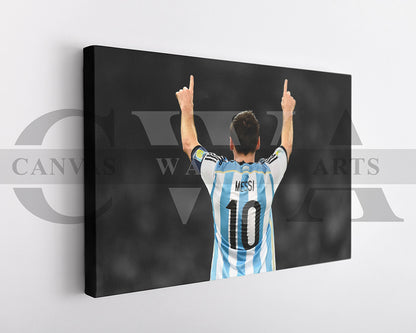 Lionel Messi Black & White Canvas Art Soccer Canvas Wall Art