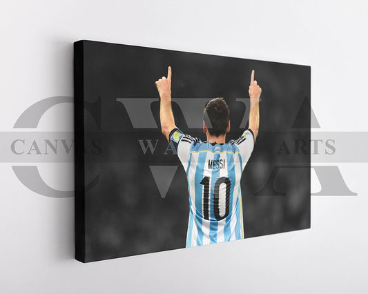 Lionel Messi Black & White Canvas Art Soccer Canvas Wall Art