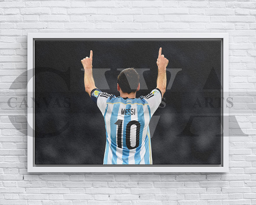 Lionel Messi Black & White Canvas Art Soccer Canvas Wall Art