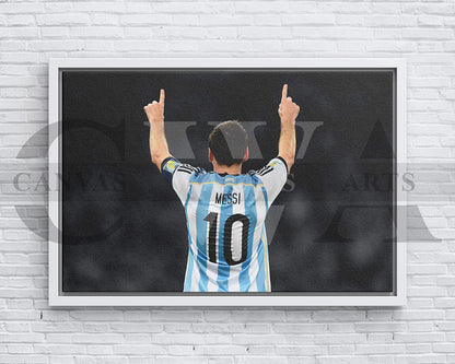 Lionel Messi Black & White Canvas Art Soccer Canvas Wall Art