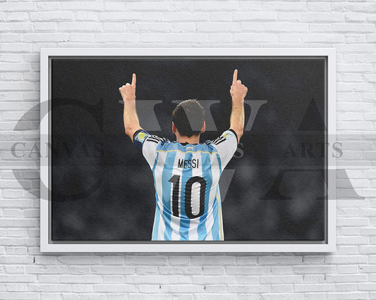 Lionel Messi Black & White Canvas Art Soccer Canvas Wall Art