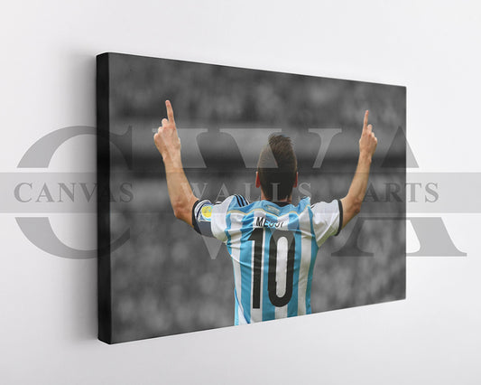 Lionel Messi Black & White Canvas Art Soccer Canvas Wall Art