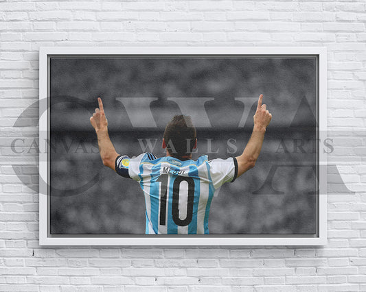 Lionel Messi Black & White Canvas Art Soccer Canvas Wall Art