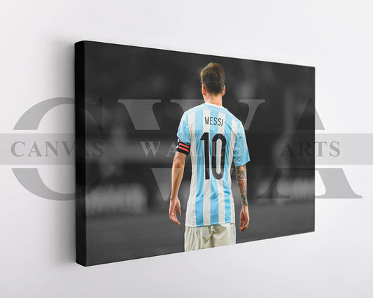 Lionel Messi Black & White Canvas Art Soccer Canvas Wall Art