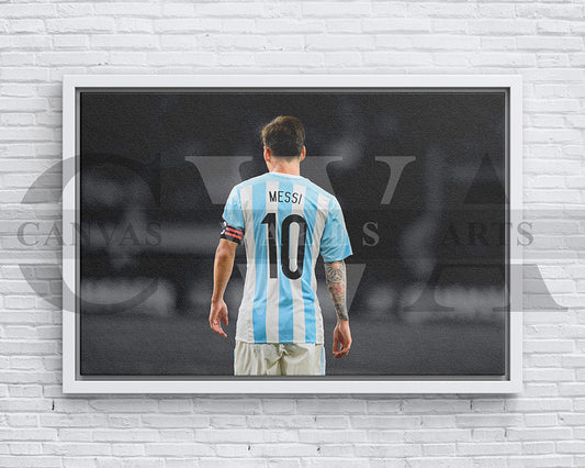 Lionel Messi Black & White Canvas Art Soccer Canvas Wall Art