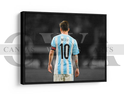 Lionel Messi Black & White Canvas Art Soccer Canvas Wall Art