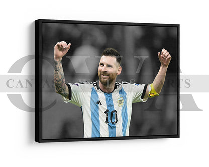 Lionel Messi Black & White Canvas Art Soccer Canvas Wall Art