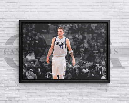 Luka Doncic Black & White Canvas Art Basketball Canvas Wall Art