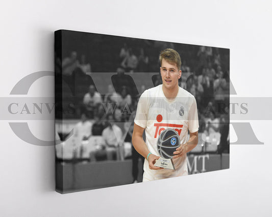 Luka Doncic Black & White Canvas Art Basketball Canvas Wall Art