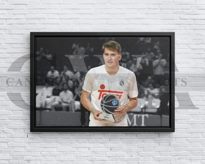 Luka Doncic Black & White Canvas Art Basketball Canvas Wall Art