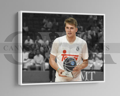 Luka Doncic Black & White Canvas Art Basketball Canvas Wall Art