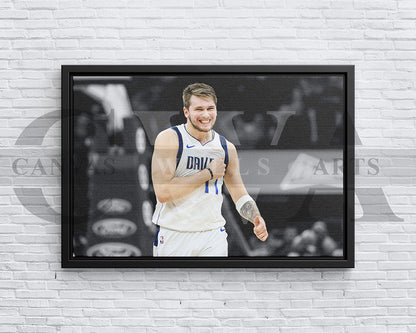 Luka Doncic Black & White Canvas Art Basketball Canvas Wall Art