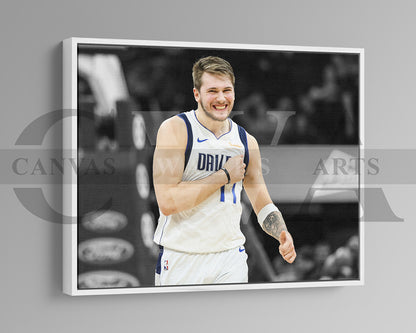 Luka Doncic Black & White Canvas Art Basketball Canvas Wall Art