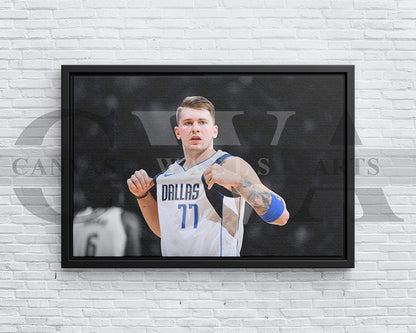 Luka Doncic Black & White Canvas Art Basketball Canvas Wall Art