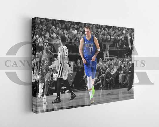 Luka Doncic Black & White Canvas Art Basketball Canvas Wall Art
