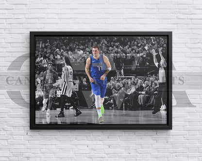 Luka Doncic Black & White Canvas Art Basketball Canvas Wall Art