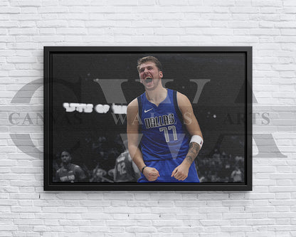 Luka Doncic Black & White Canvas Art Basketball Canvas Wall Art