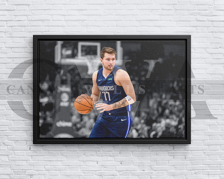 Luka Doncic Black & White Canvas Art Basketball Canvas Wall Art
