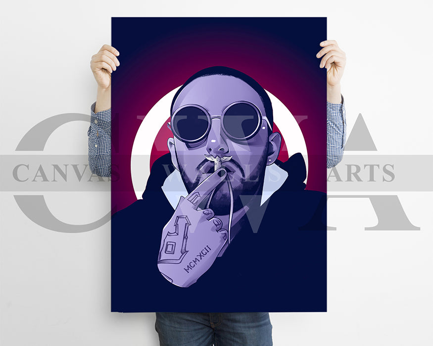 Mac Miller Neon Canvas Wall Art