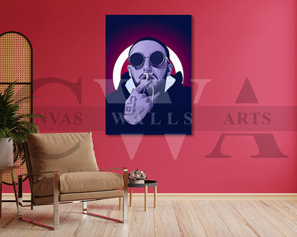 Mac Miller Neon Canvas Wall Art