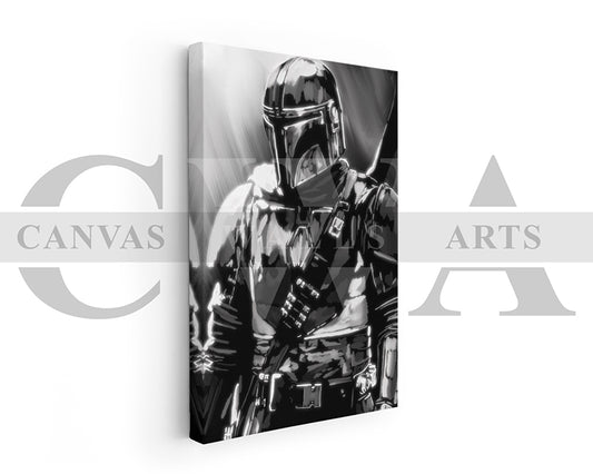 Mandalorian Canvas Wall Art Abstract Movie Poster
