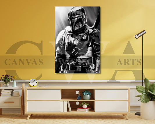 Mandalorian Canvas Wall Art Abstract Movie Poster
