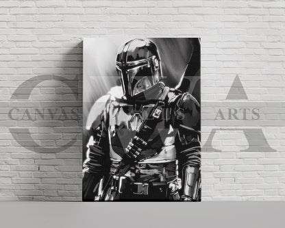 Mandalorian Canvas Wall Art Abstract Movie Poster