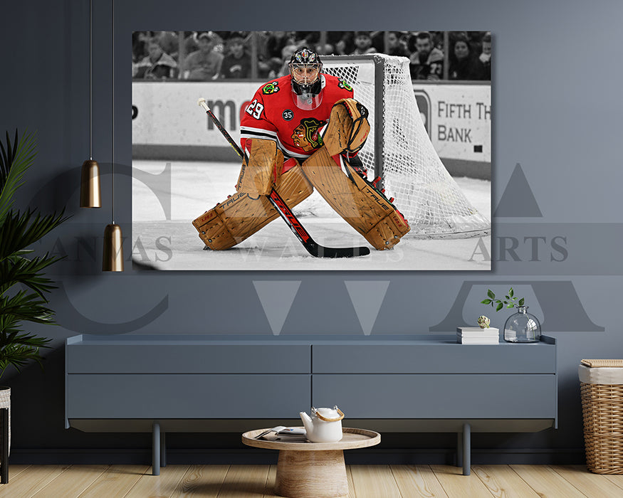 Marc-André Fleury Black & White Canvas Art Ice hockey Canvas Wall Art