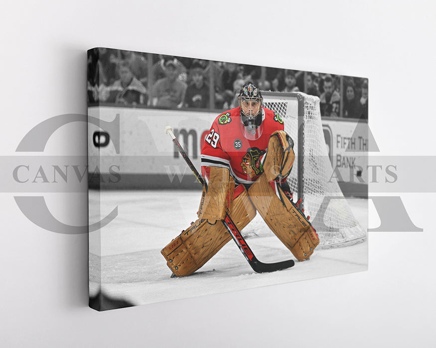 Marc-André Fleury Black & White Canvas Art Ice hockey Canvas Wall Art