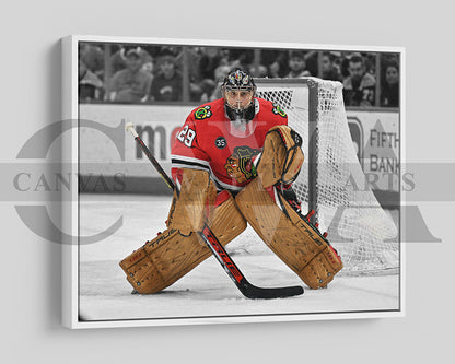 Marc-André Fleury Black & White Canvas Art Ice hockey Canvas Wall Art