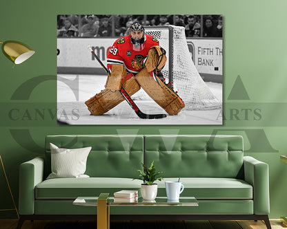 Marc-André Fleury Black & White Canvas Art Ice hockey Canvas Wall Art