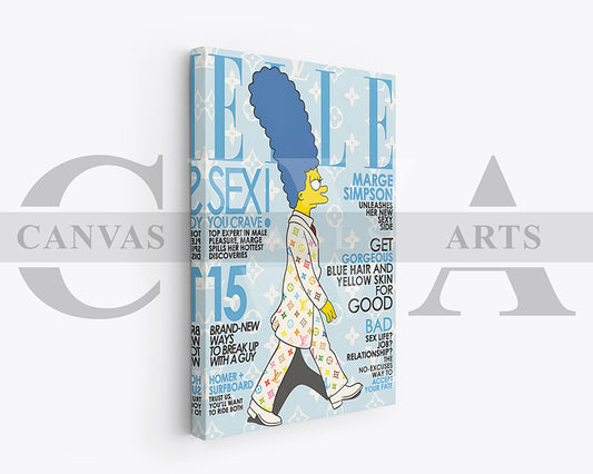 Marge Simpson Fashion Week Canvas Print