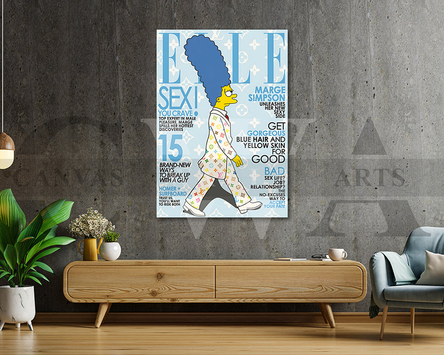 Marge Simpson Fashion Week Canvas Print